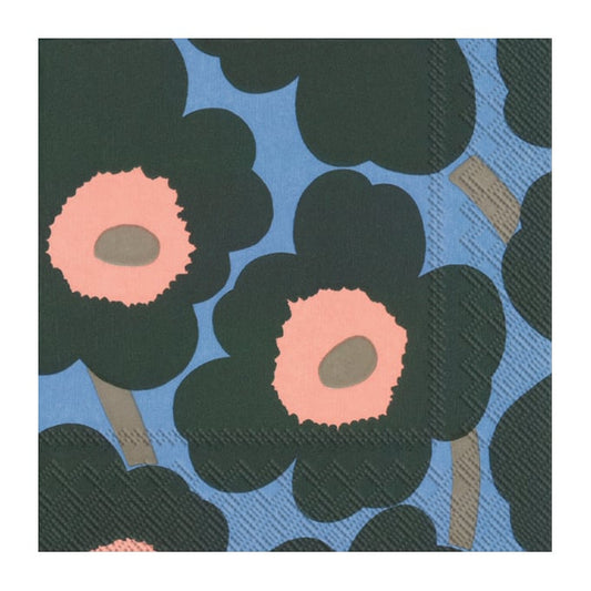 Marimekko Unikko servett 33x33 cm 20-pack Grön-blå