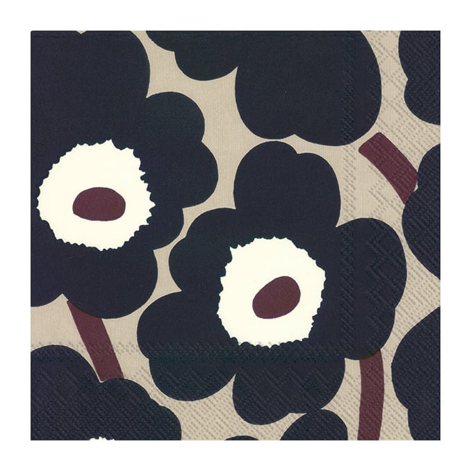 Marimekko Unikko servett 33x33 cm 20-pack Blue linen