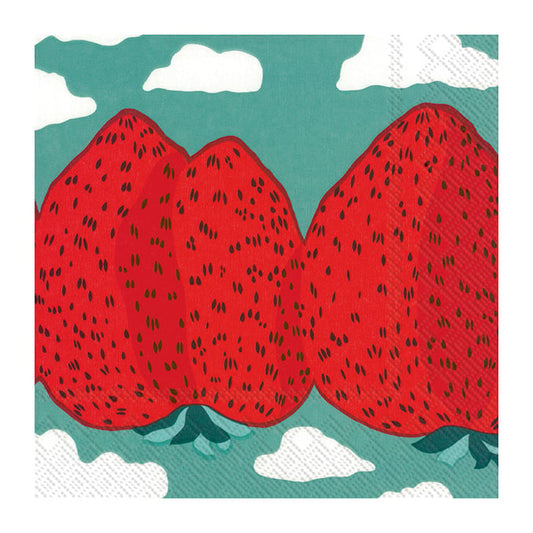 Marimekko Mansikkavuoret servett 33x33 cm 20-pack Röd