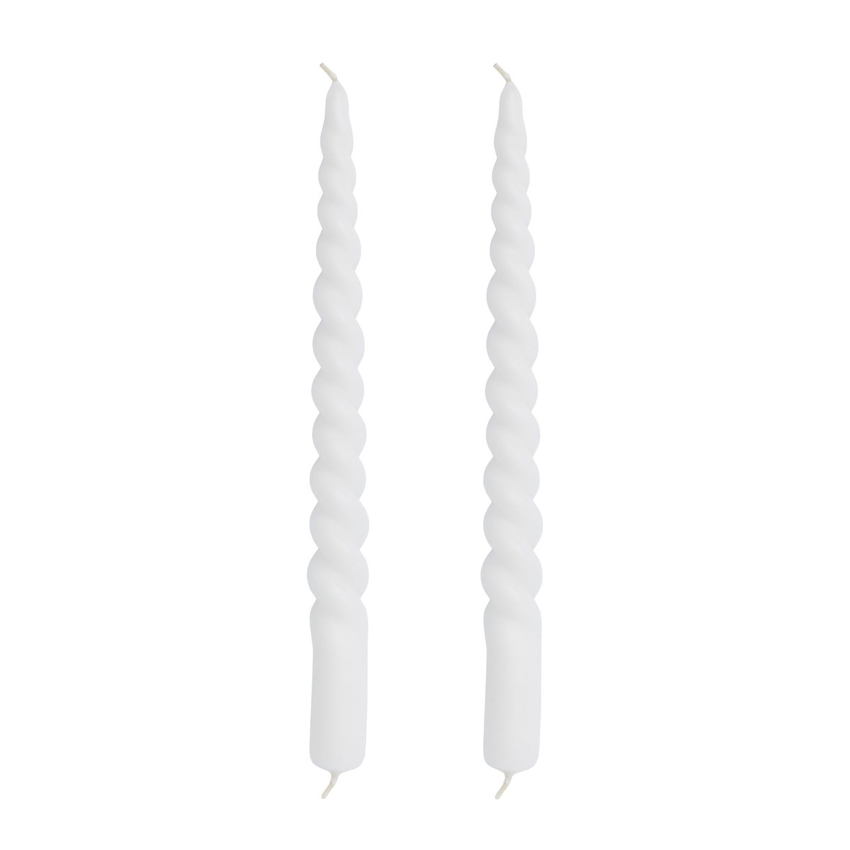 Lene Bjerre Twisted gedrehte Kerze 25cm 2er Pack White