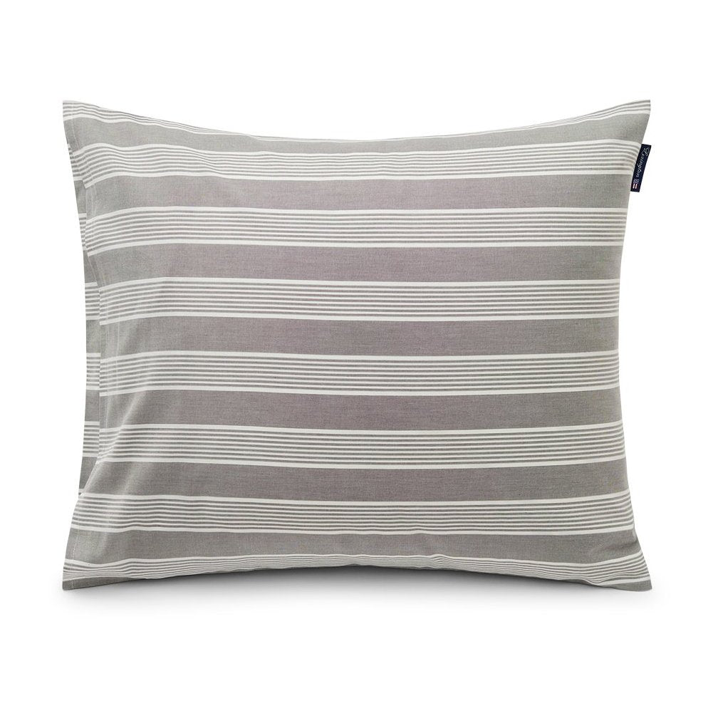 Lexington Striped Lyocell Cotton Kissenbezug 50 x 60cm Gray-white