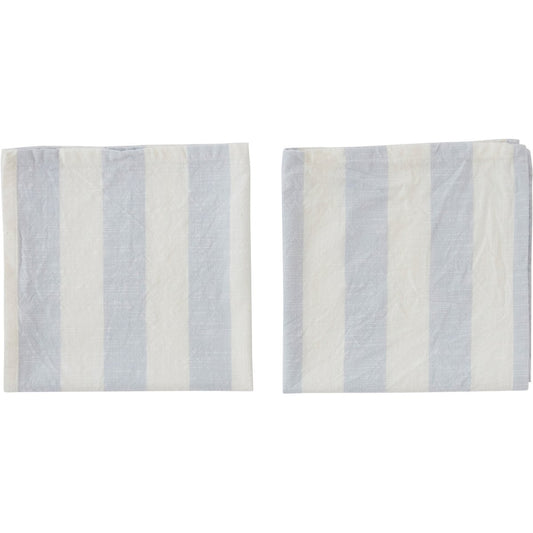 OYOY Striped Serviette 45 x 45cm 2er Pack Ice Blue