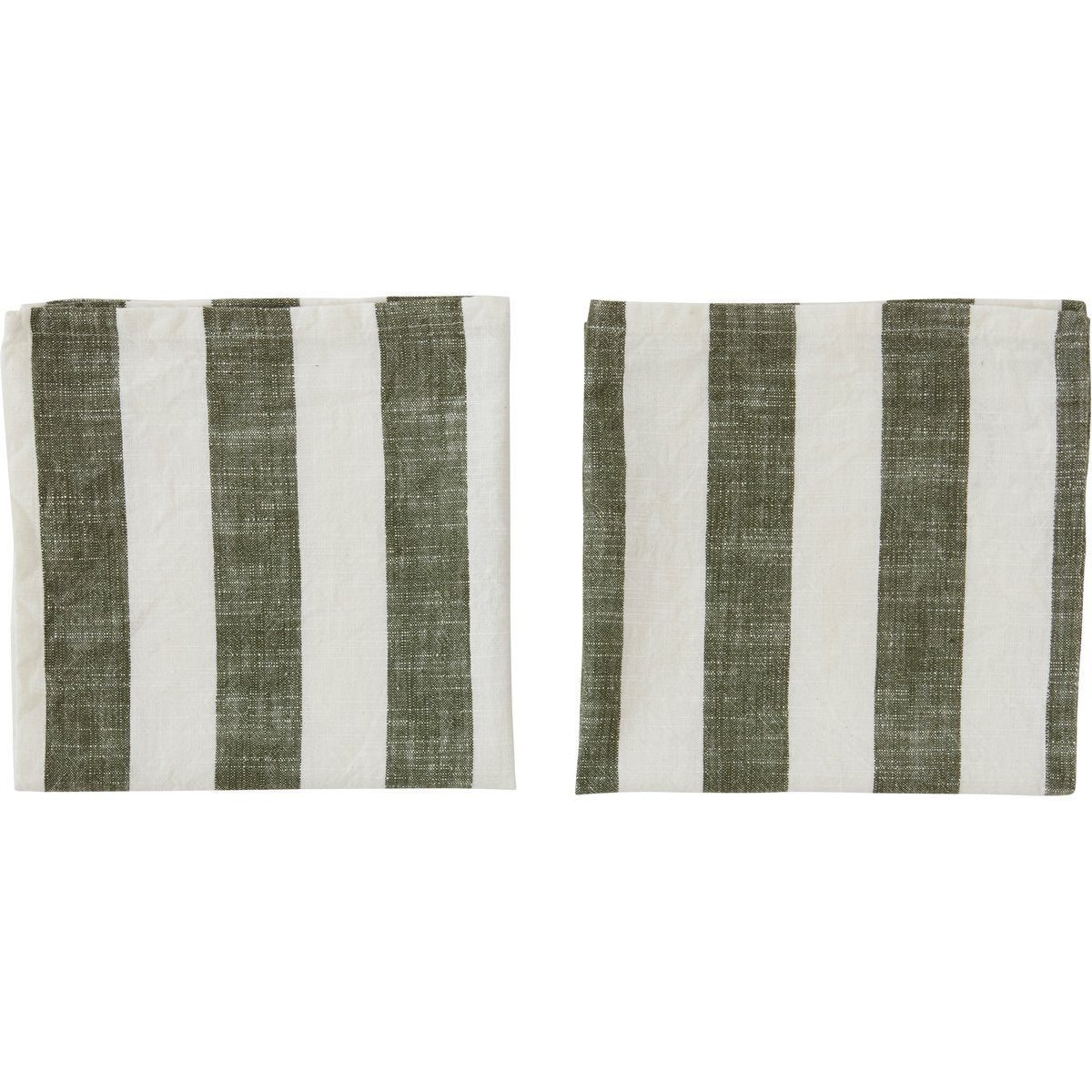 OYOY Striped Serviette 45 x 45cm 2er Pack Olive