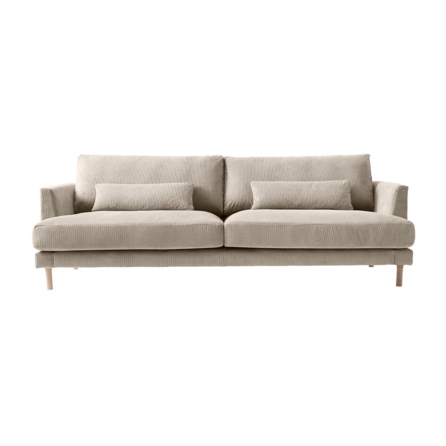 1898 Bredhult 3-Sitzer Sofa mit Beinen aus weißgeölter Eiche Jump 1956 Beige