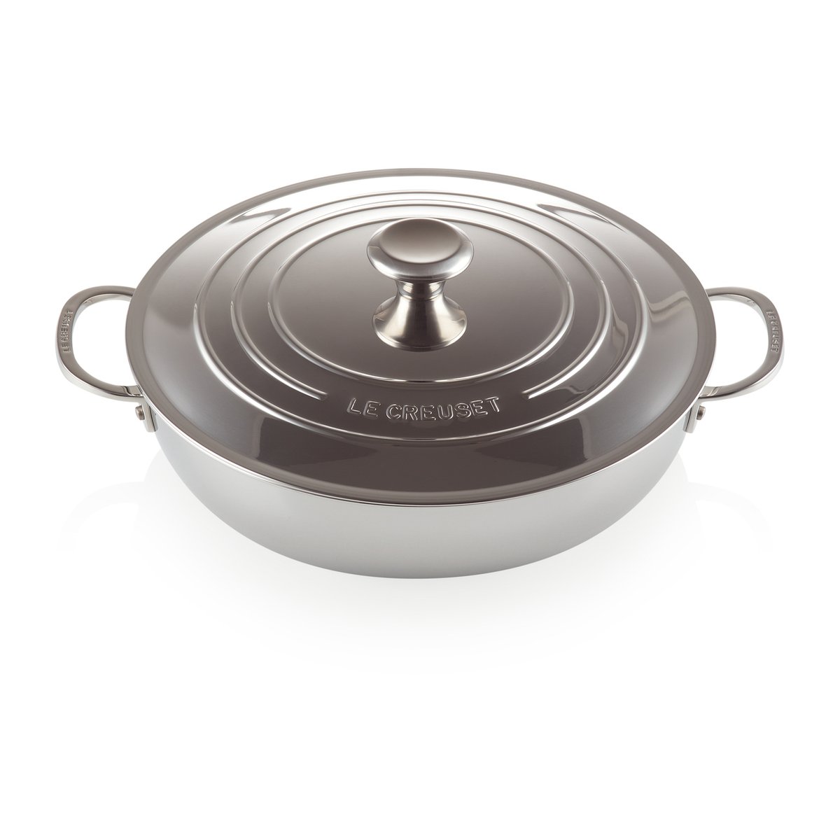 Le Creuset Signature 3-lagiger niedriger Topf mit Deckel 4,8 l