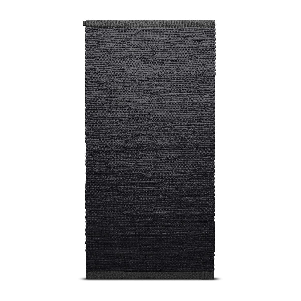 Rug Solid Cotton Teppich 75 x 300cm Charcoal