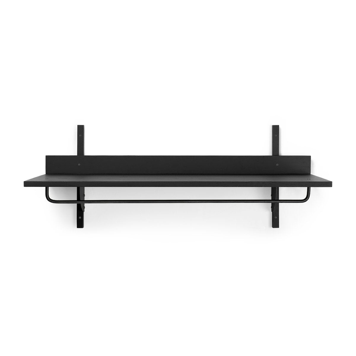 ferm LIVING Sector Wandregal mit Stange 37 x 87cm Black ash-black brass