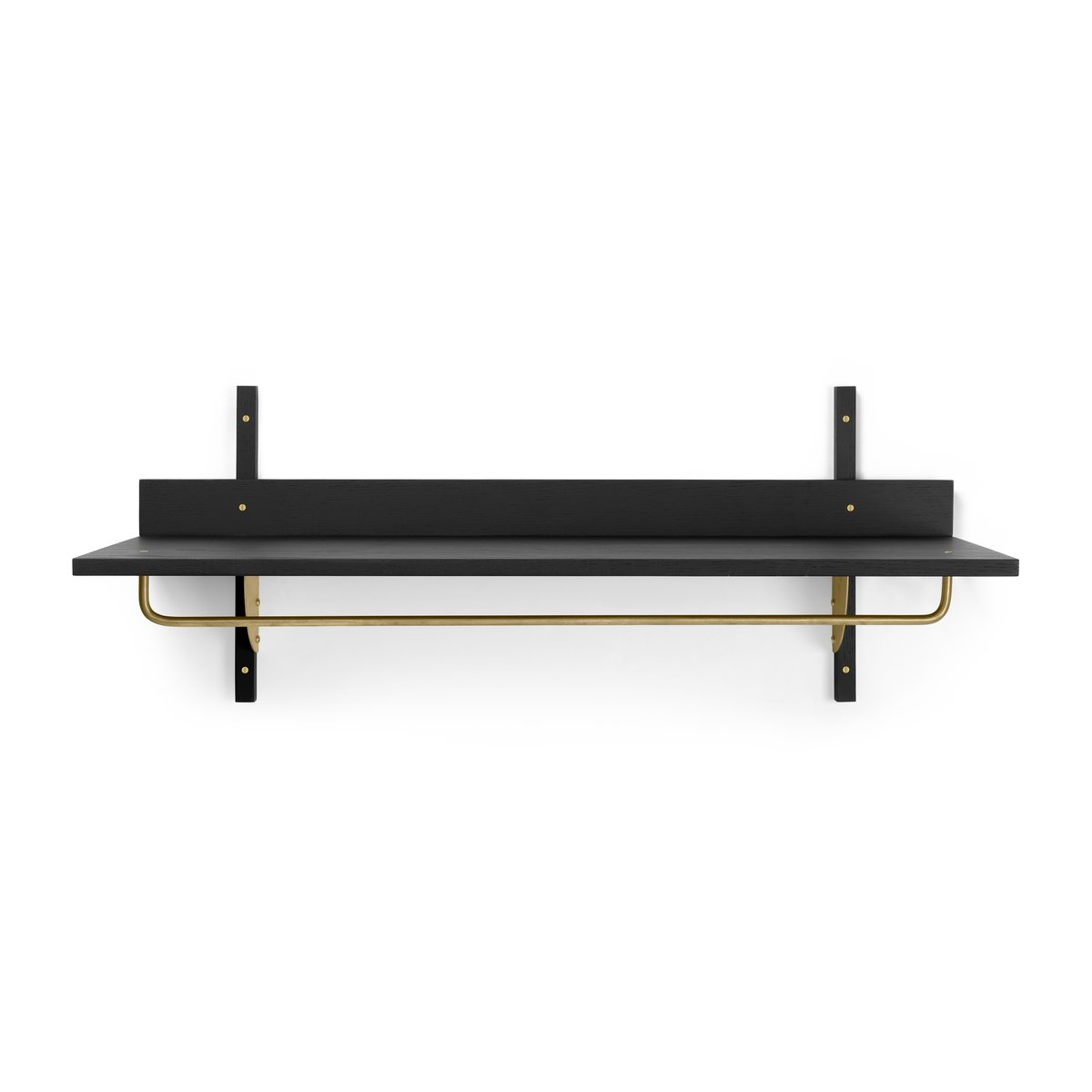 ferm LIVING Sector Wandregal mit Stange 37 x 87cm Black ash-brass