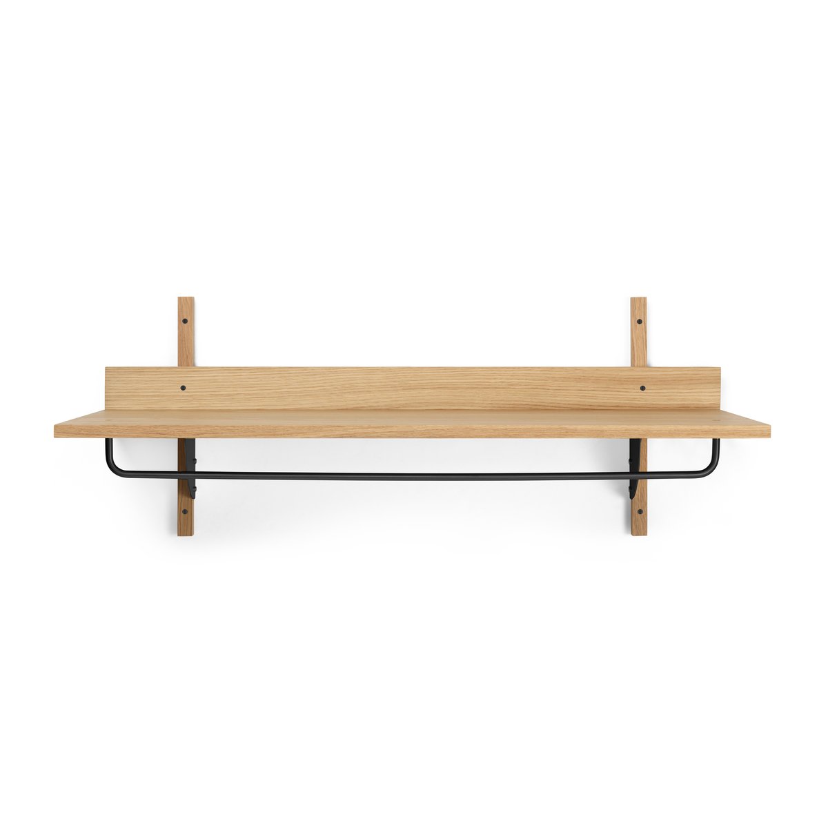 ferm LIVING Sector Wandregal mit Stange 37 x 87cm Oak-black brass