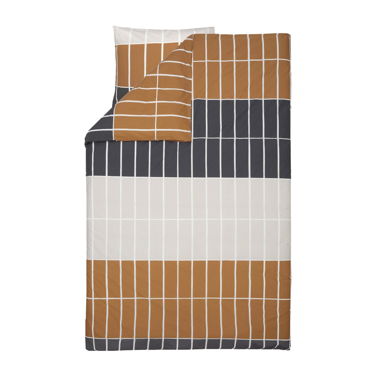 Marimekko Tiiliskivi Deckenbezug 150 x 210cm Dunkelbraun-beige-charcoal