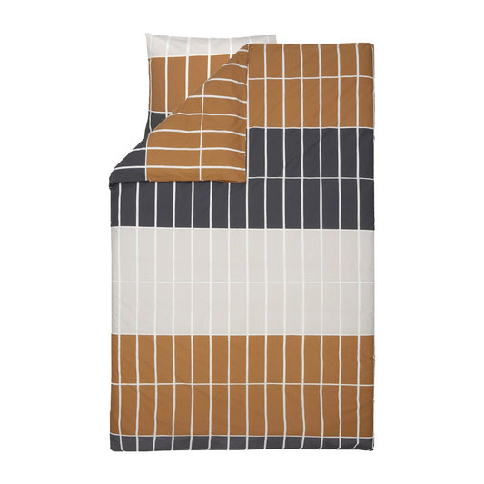 Marimekko Tiiliskivi Deckenbezug 150 x 210cm Dunkelbraun-beige-charcoal