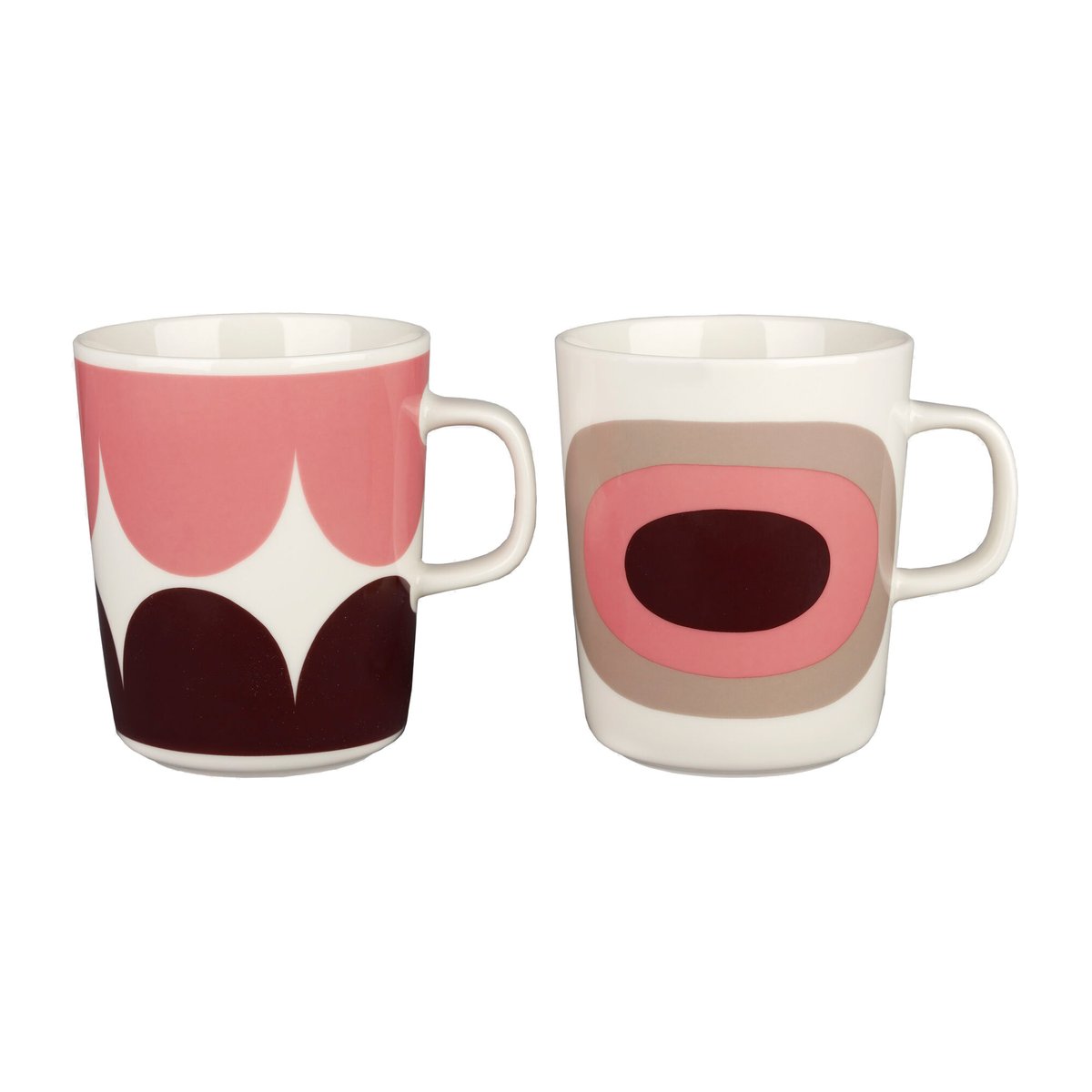 Marimekko Härkä & Melooni mugg 25 cl 2 pack White-darkwine-powder-clay