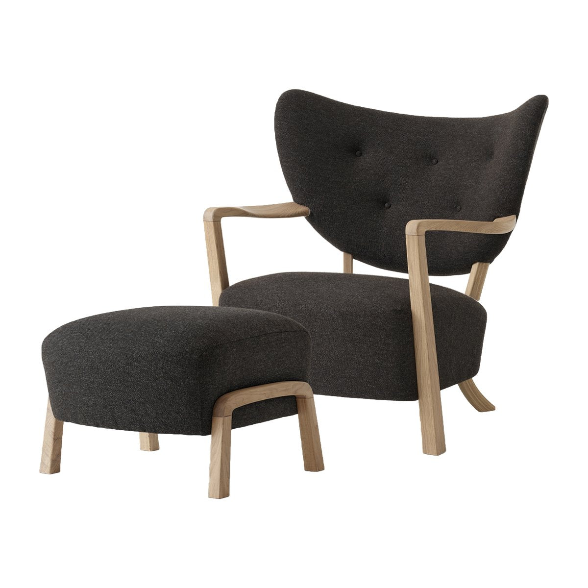 &Tradition Wulff Lounge Chair ATD2 Fauteuil inkl. Fußhocker ATD3 Eiche geölt-Hallingdal