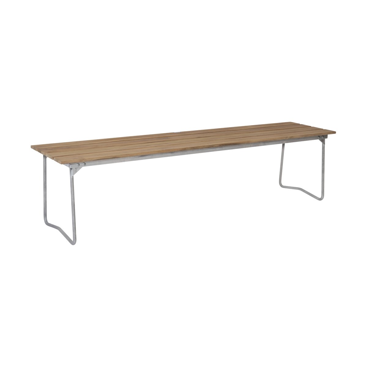 Grythyttan Stålmöbler Bänk 9 Bank Teak-170 cm-warmverzinkt