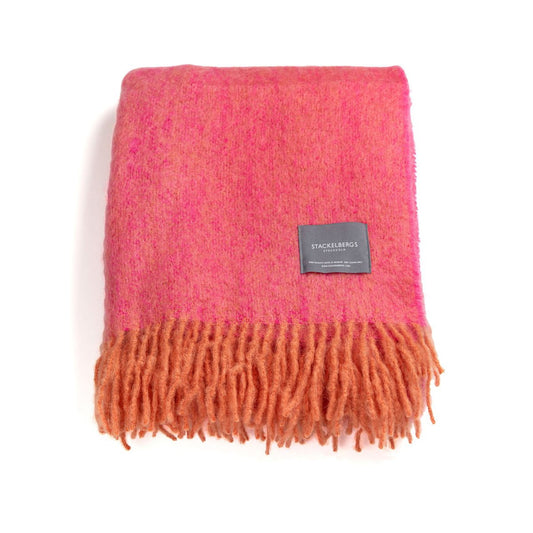 Stackelbergs Mohair Decke orange & pion melange