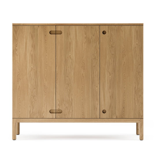 Stolab Prio hohes Sideboard Eiche natürlich geölt, Holztüre