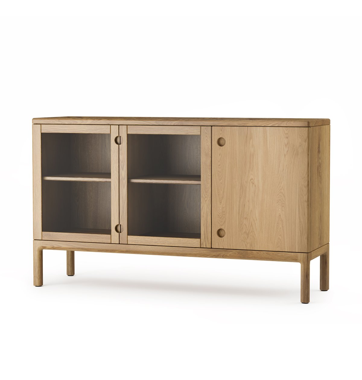 Stolab Prio medium Sideboard Eiche natürlich geölt, Glastüre