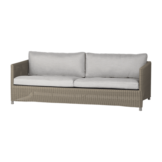 Cane-line Diamond 3-sits soffa Natural, caneline natté light grey