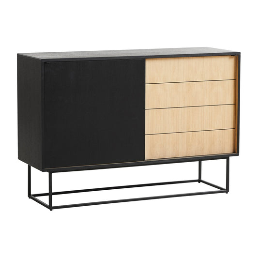 Woud Virka sideboard high 120x40x82 cm Svart - ek