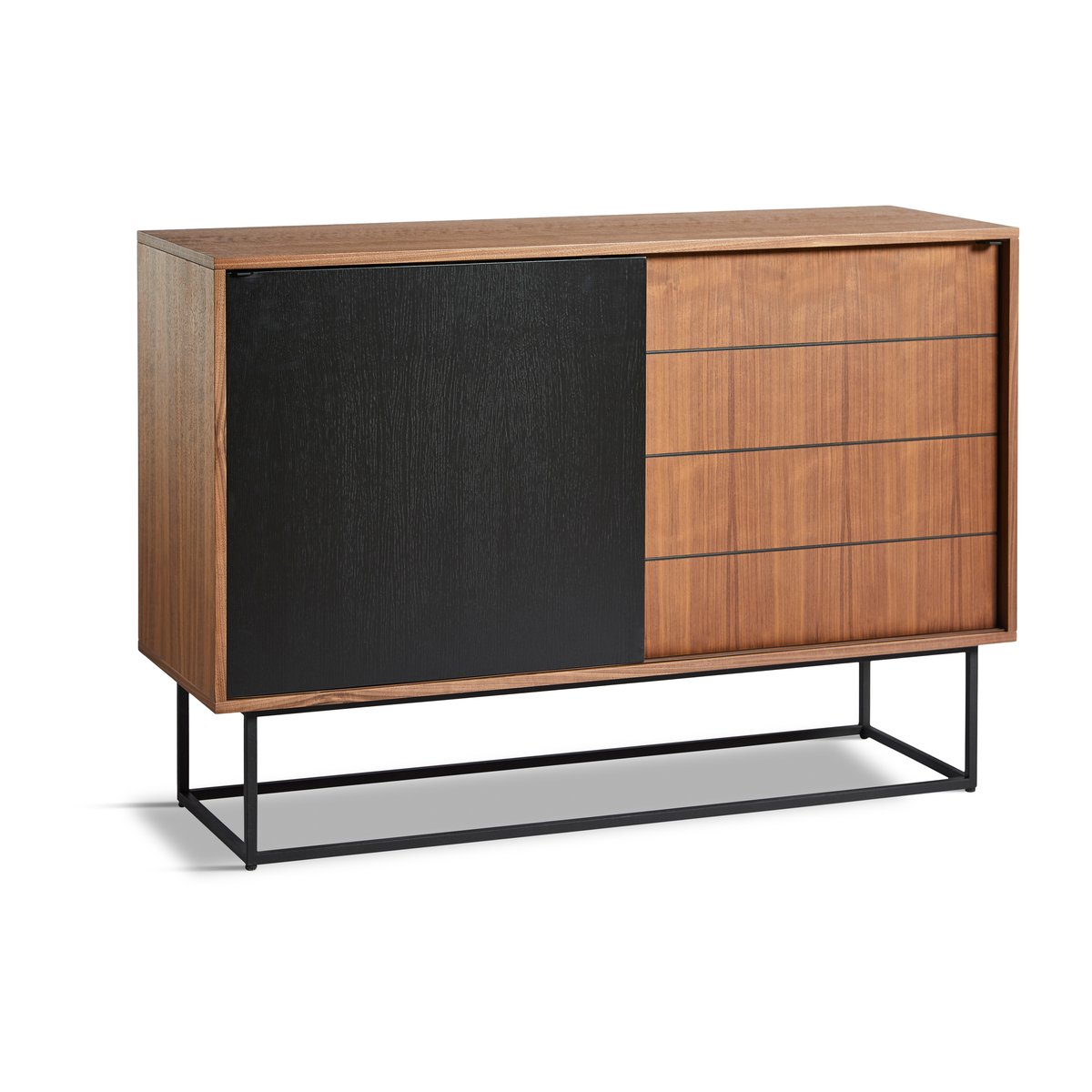 Woud Virka sideboard high 120x40x82 cm Svart - valnöt