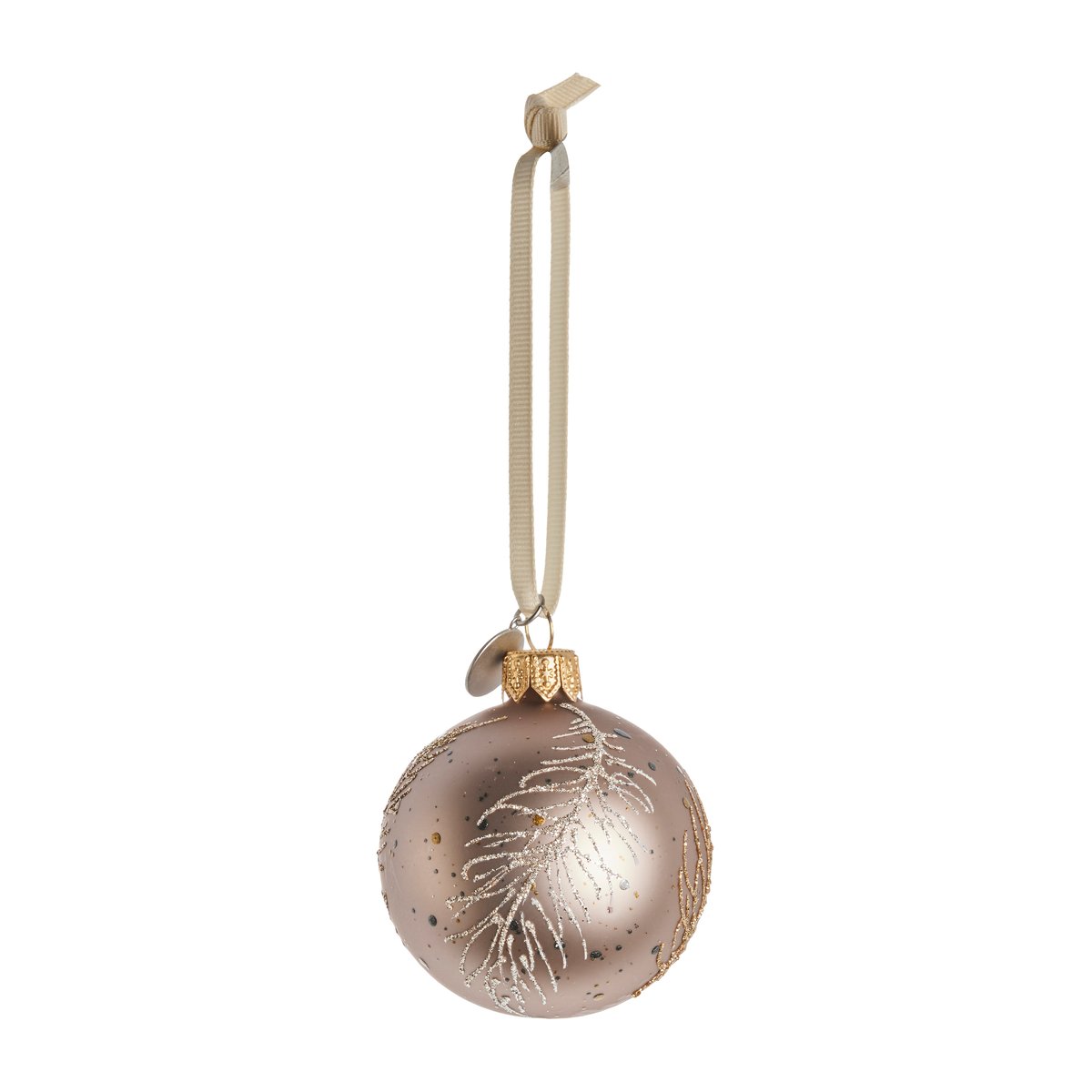 Lene Bjerre Cadelia Weihnachtskugel Feder Ø6cm Powder-light gold