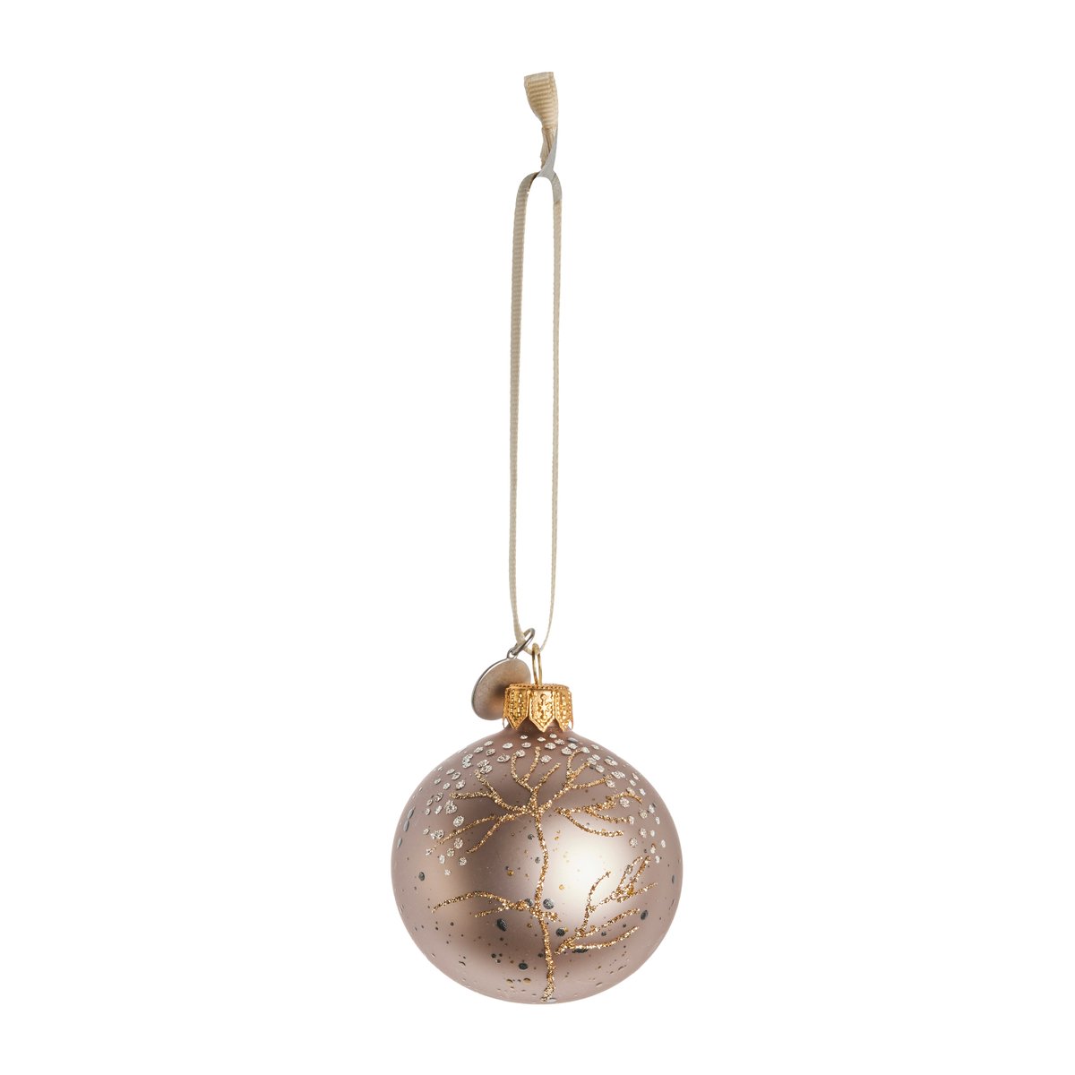 Lene Bjerre Cadelia Weihnachtskugel Zweig Ø6cm Powder-light gold