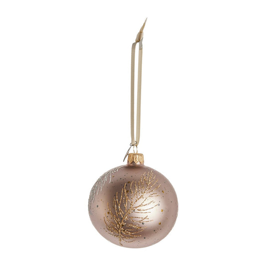 Lene Bjerre Cadelia Weihnachtskugel Feder Ø8cm Powder-light gold