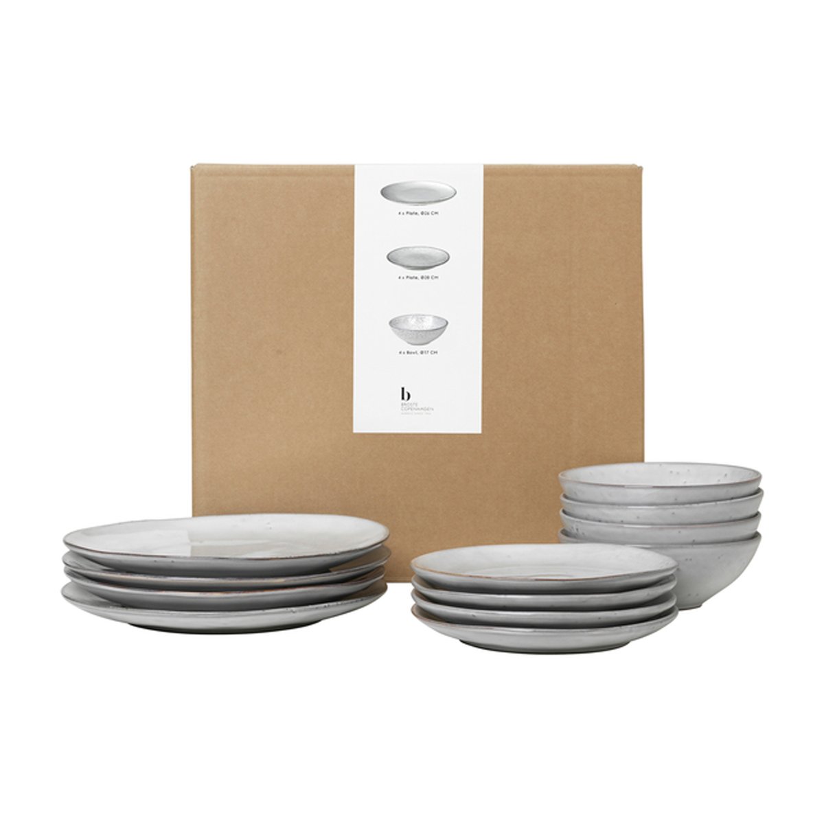 Broste Copenhagen Nordic Sand Geschirr-Set 12 Teile