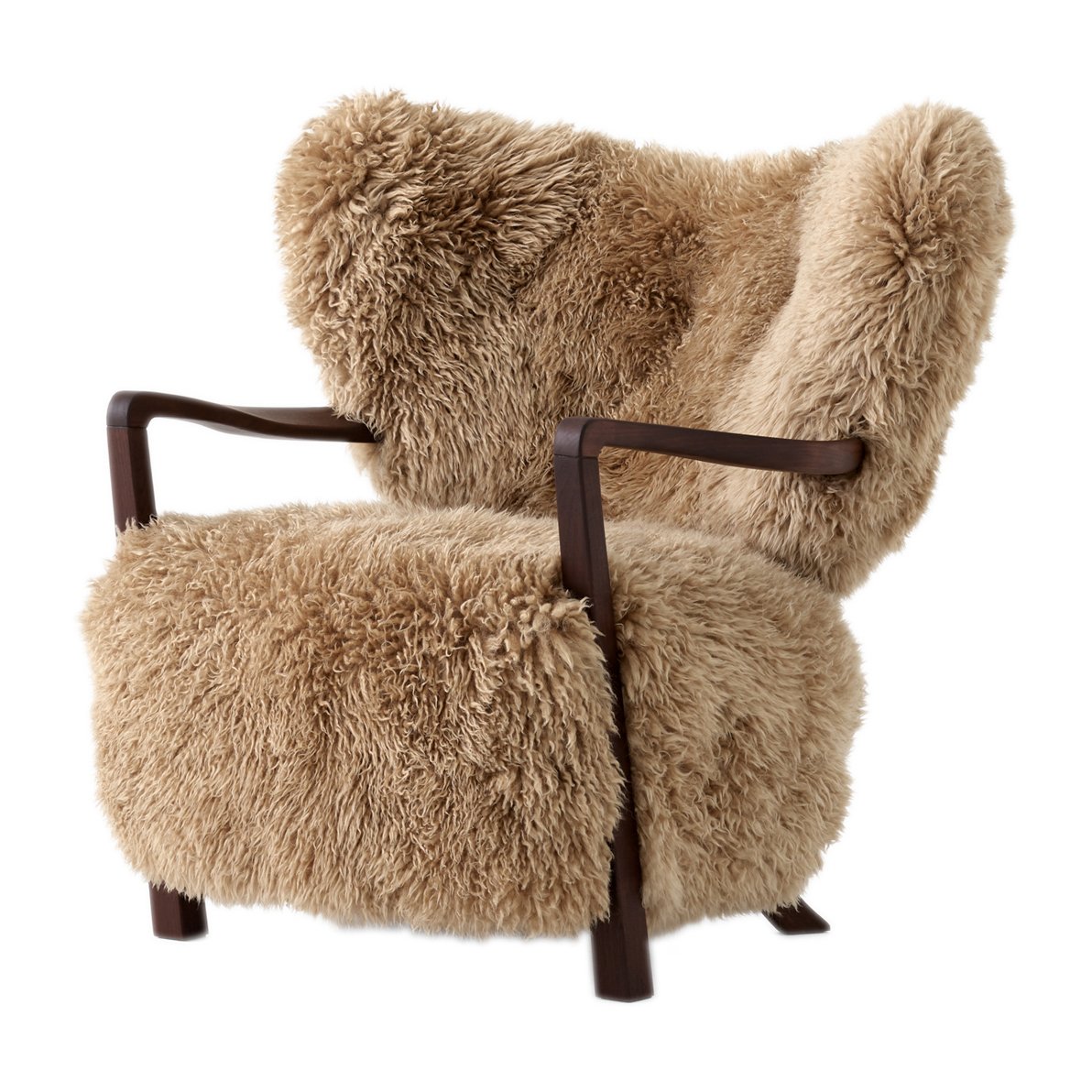 &Tradition Wulff Lounge Chair ATD2 Fauteuil Walnuss geölt-Sheepskin honey