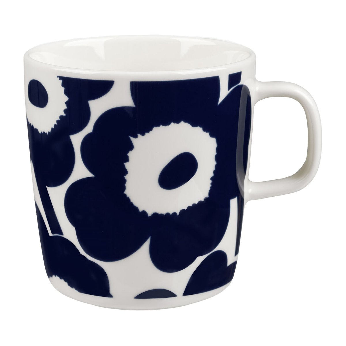 Marimekko Unikko Tasse 40 cl Weiß-Dunkelblau