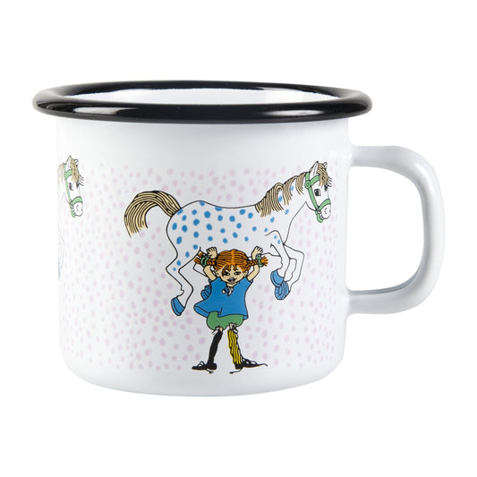 Muurla Pippi and the horse Emaillierte Tasse 2,5 dl White