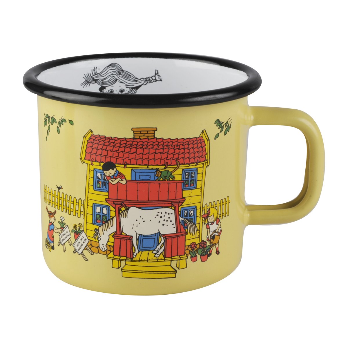 Muurla Villa Villekulla Emaillierte Tasse 3,7 dl Yellow