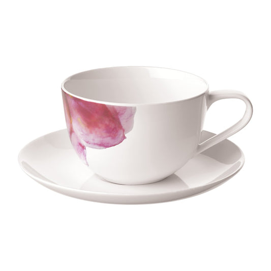 Villeroy & Boch Rose Garden Tasse mit Untertasse Weiß