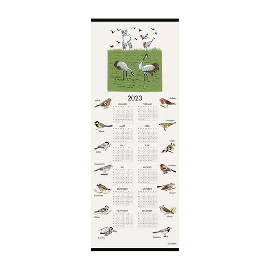 Almedahls Schwedische Vögel Kalender 2023 35 x 90 cm
