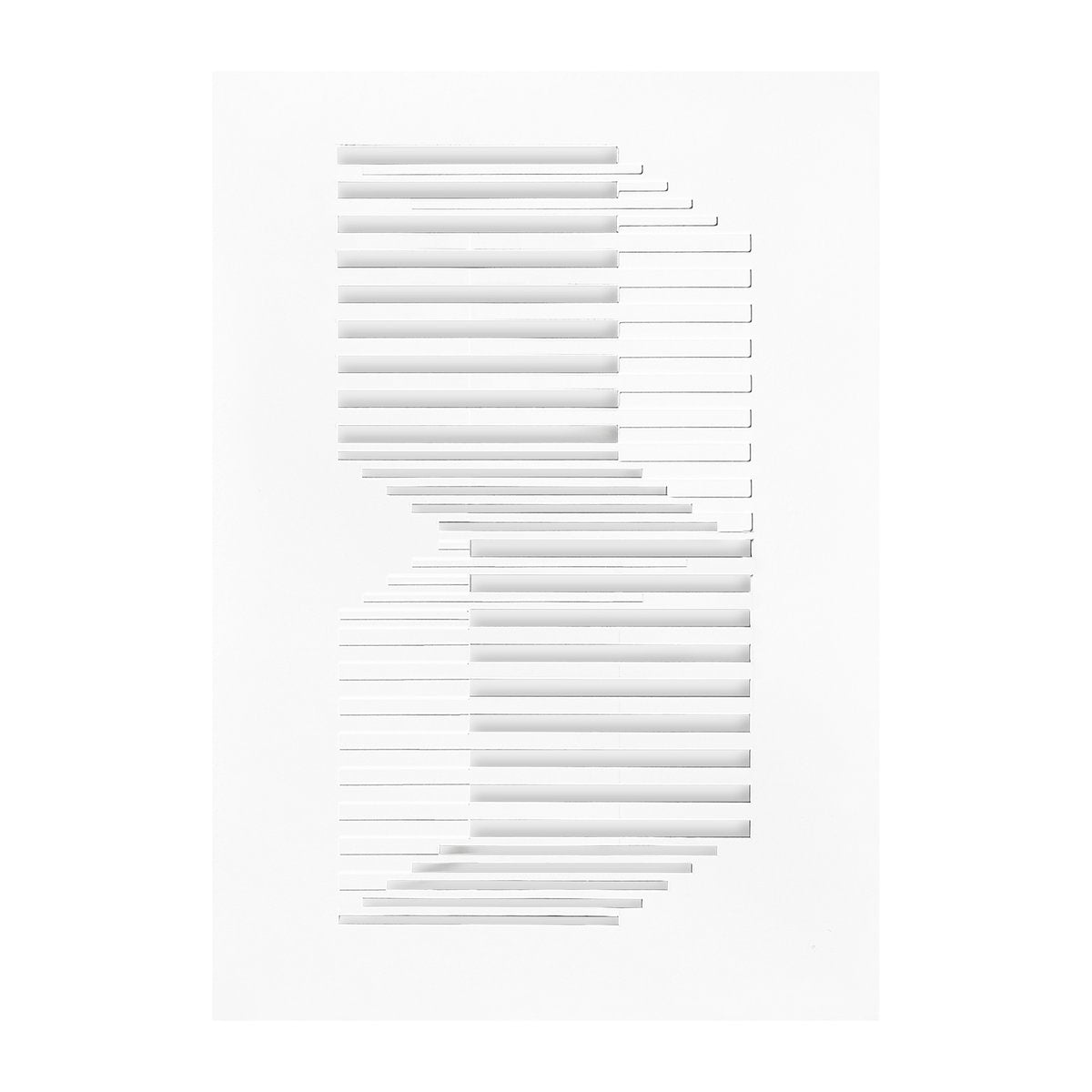 MOEBE Relief konstverk shifted lines 29,7x42 cm Off White