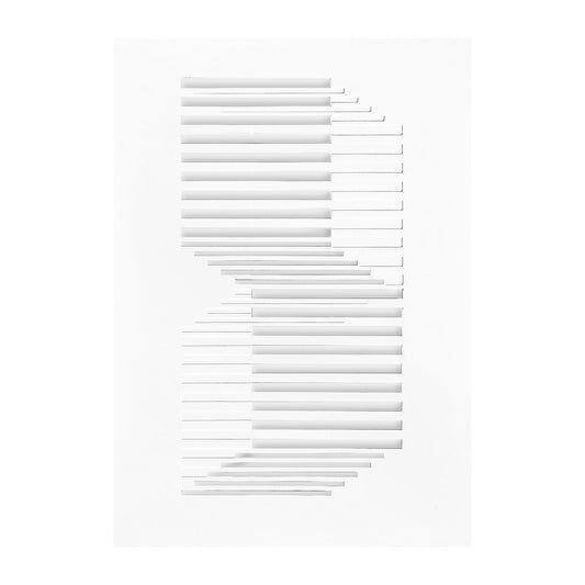 MOEBE Relief konstverk shifted lines 14,8x21 cm Off White