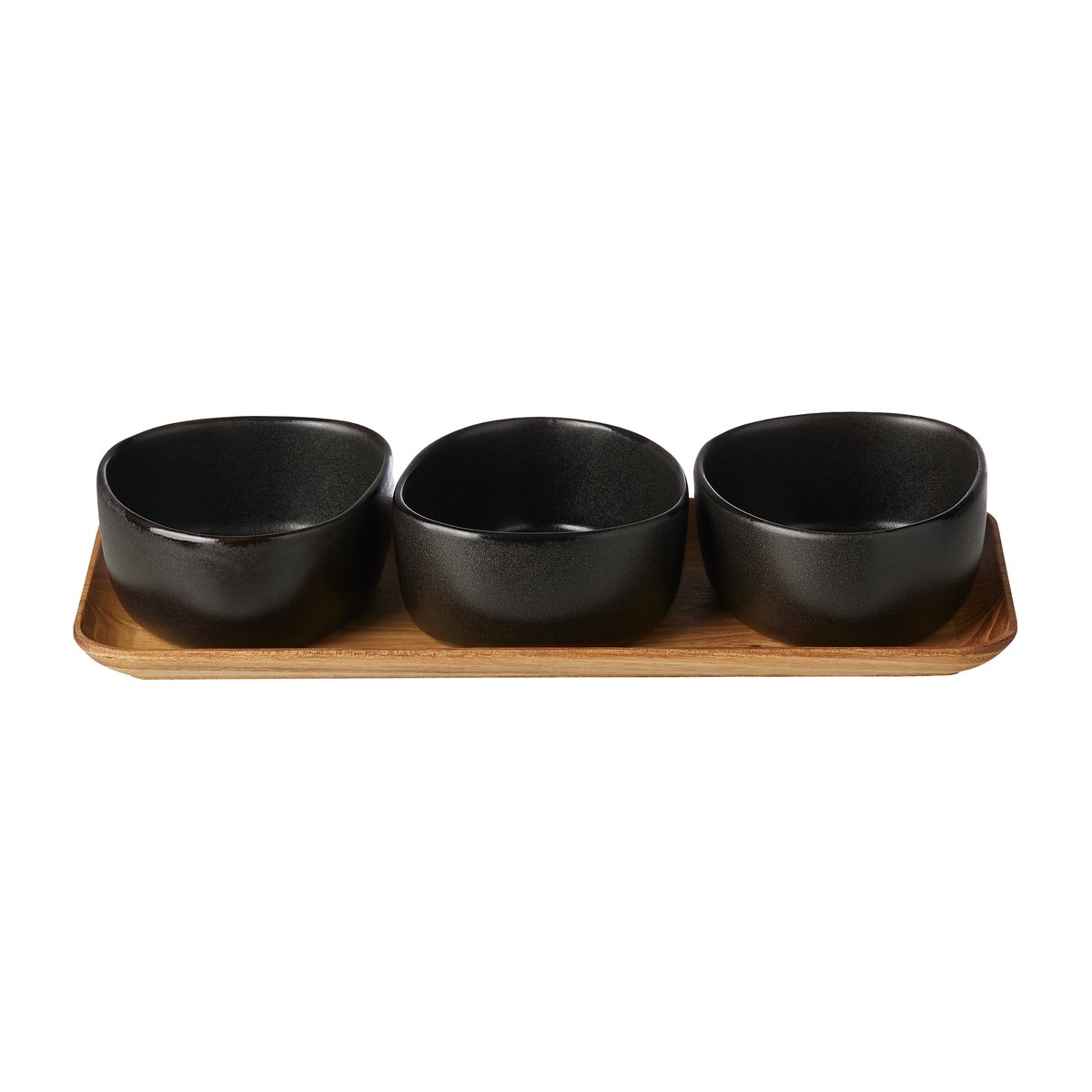 Aida Raw Organic Schalenset mit Holztablett Titanium Black