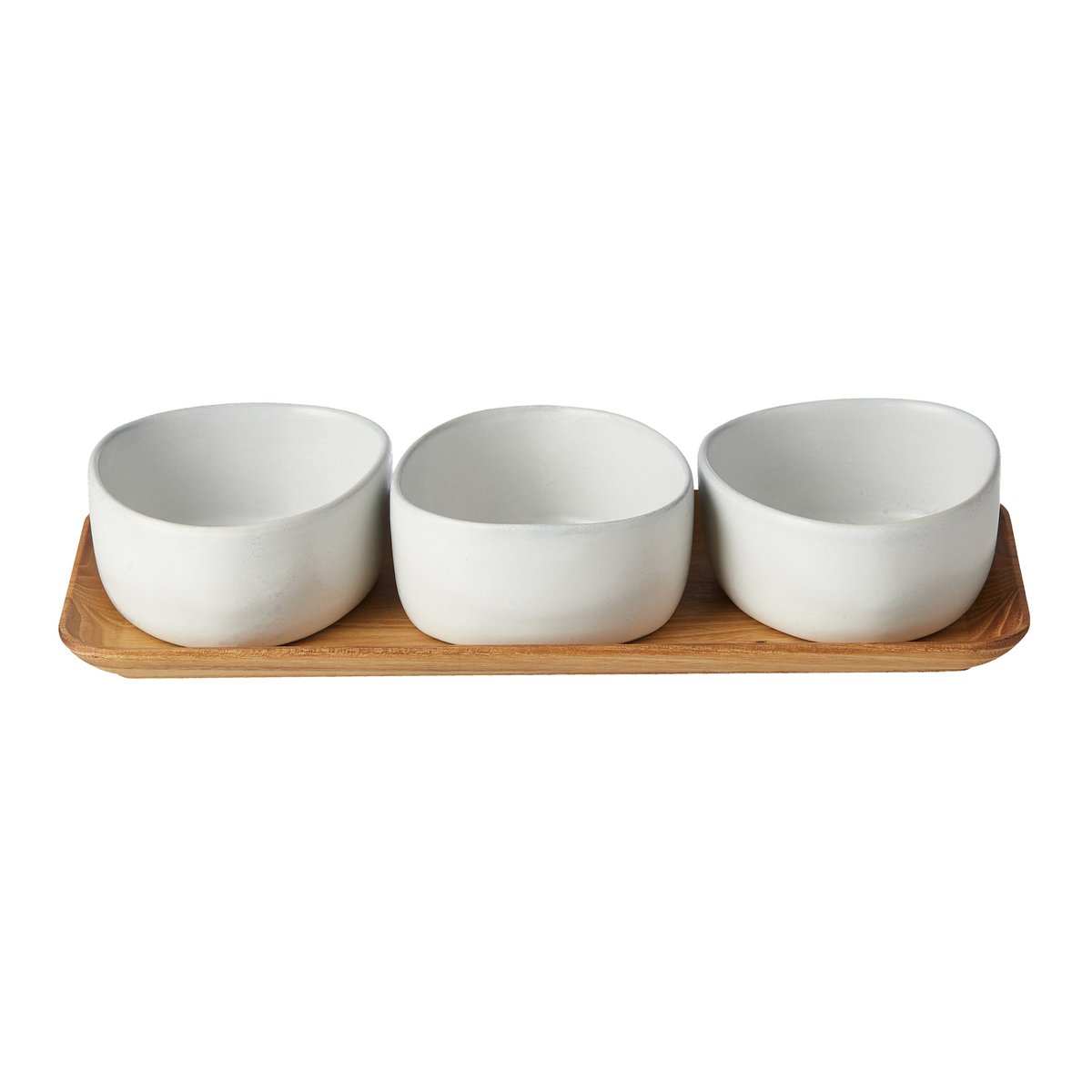 Aida Raw Organic Schalenset mit Holztablett Arctic White