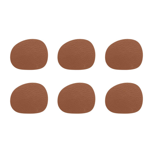 Aida Raw Glasuntersetzer Leder 6er Pack Cinnamon brown (braun)