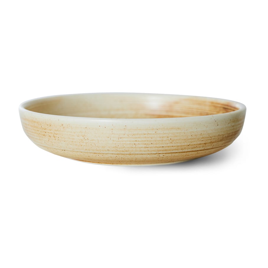 HKliving Home Chef tiefer Teller large Ø21,5cm Rustic cream-brown