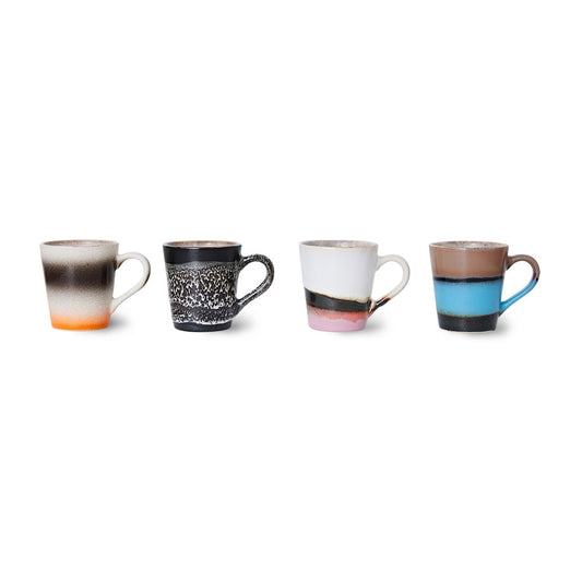 HKliving 70's Espresso Tasse 4er Pack Funky