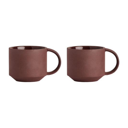 OYOY Yuka Tasse 2er Pack Dark (braun)