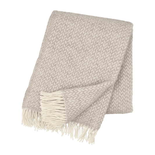 Klippan Yllefabrik Polka Wolldecke Beige