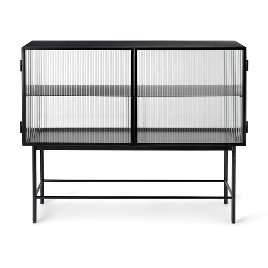 ferm LIVING Haze sideboard Black-welliges Glas