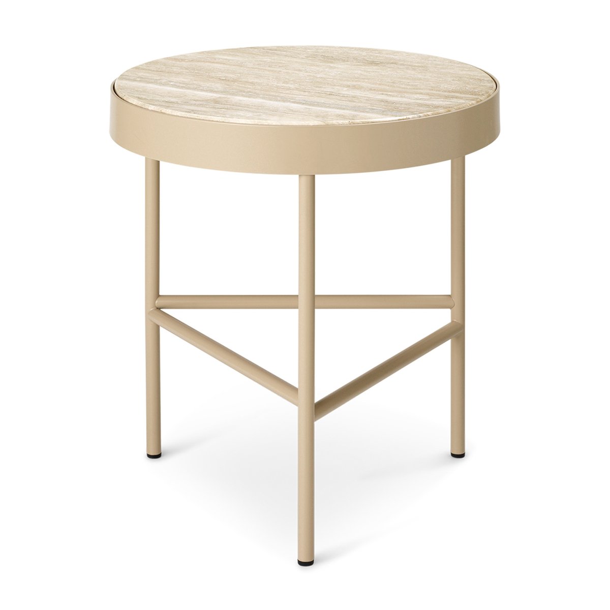 ferm LIVING Travertine Beistelltisch Ø40cm Cashmere