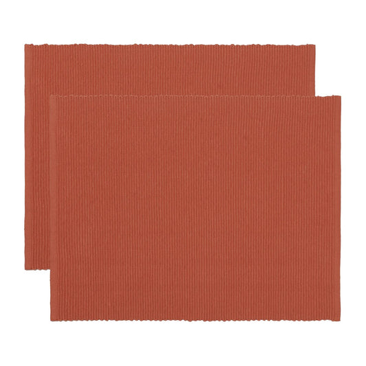 Linum Uni Platzdecke 35 x 46cm 2er Pack Rostorange