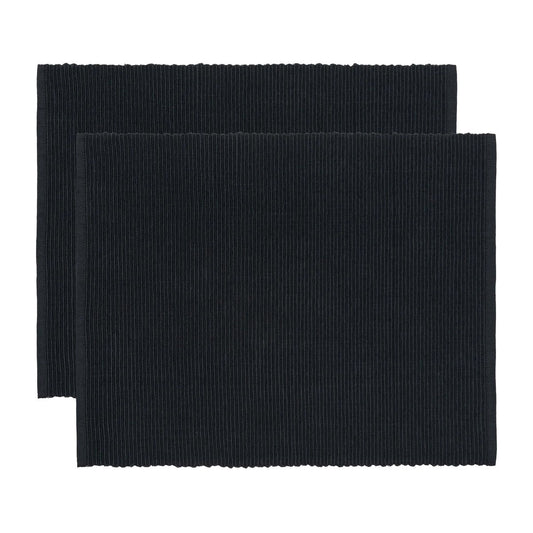 Linum Uni Platzdecke 35 x 46cm 2er Pack Schwarz