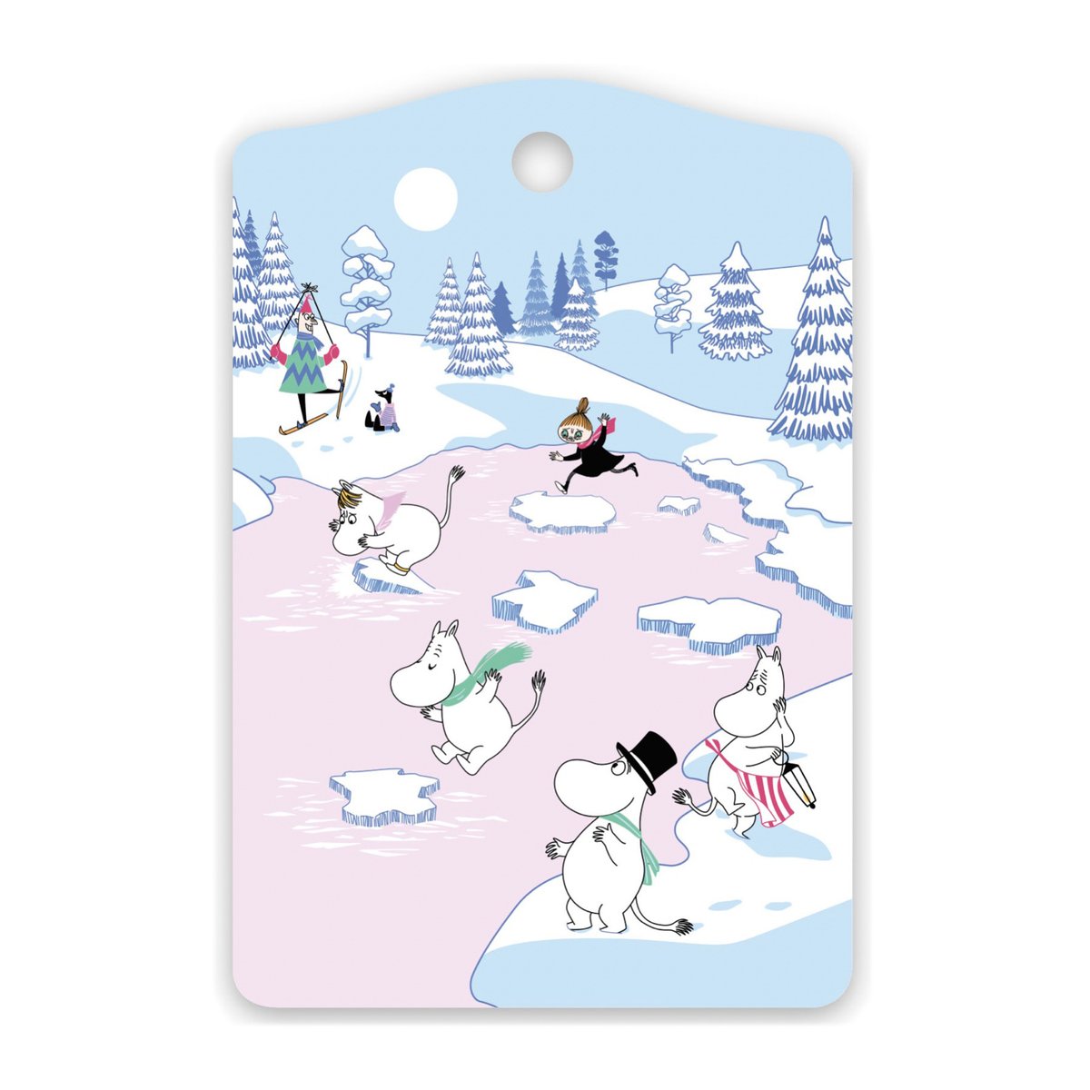 Opto Design Mumin Schneidebrett Winter 2022 20 x 30cm Blau-Weiß-Rosa