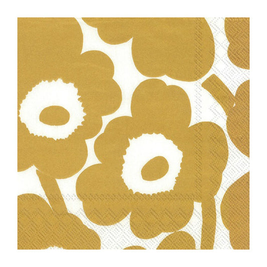 Marimekko Unikko servett 40x40 cm 20-pack White-gold