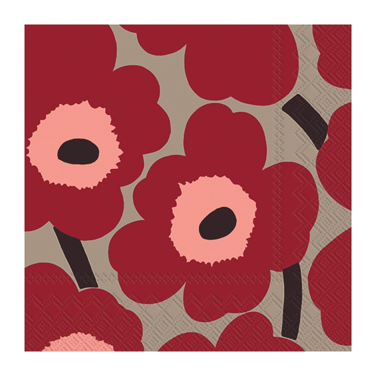 Marimekko Unikko servett 33x33 cm 20-pack Red-linen